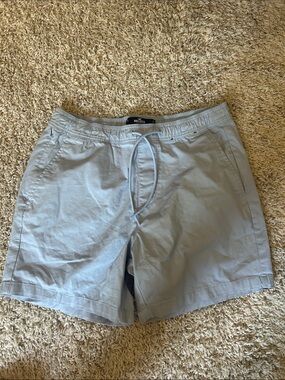 Hollister Light Blue Chino Drawstring Shorts